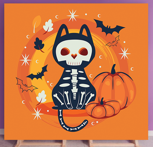 Squares Cat Halloween