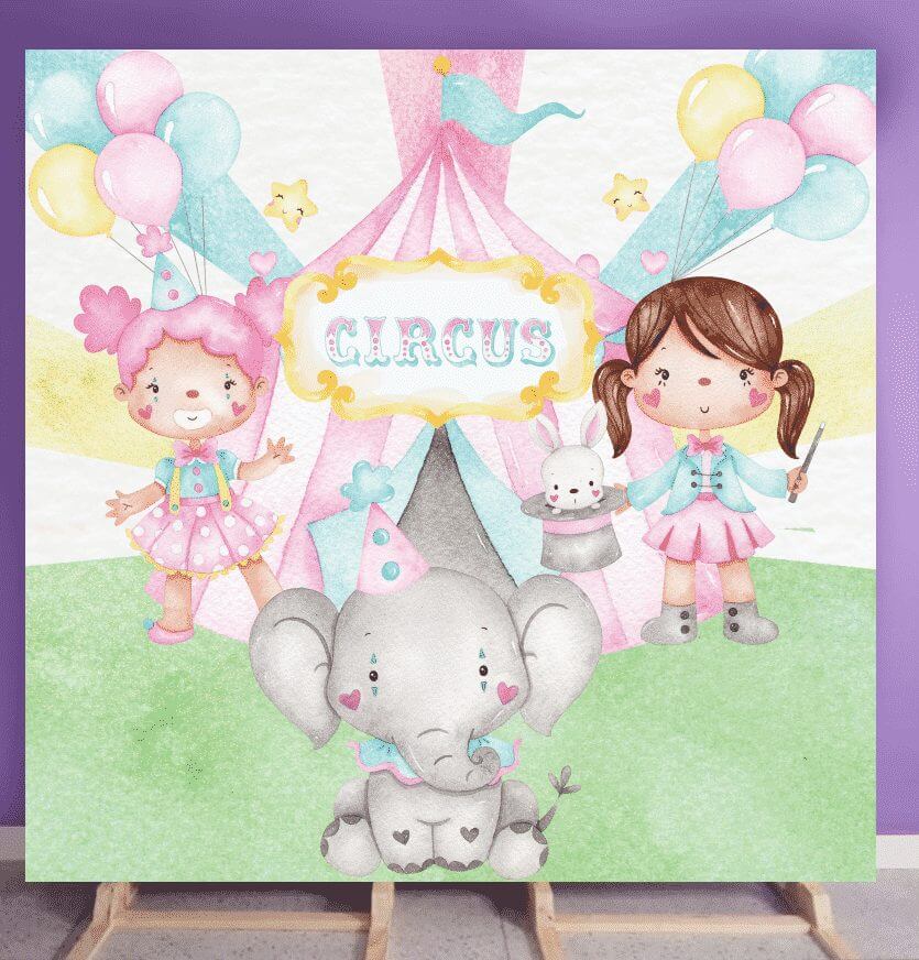 Pink Circus Watercolor