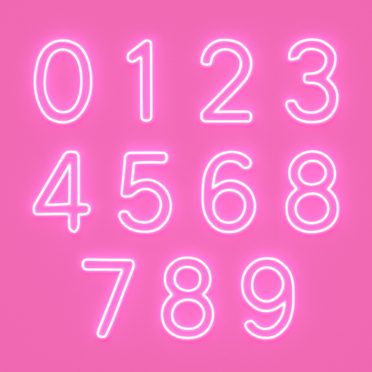 Neon Numbers 0-9