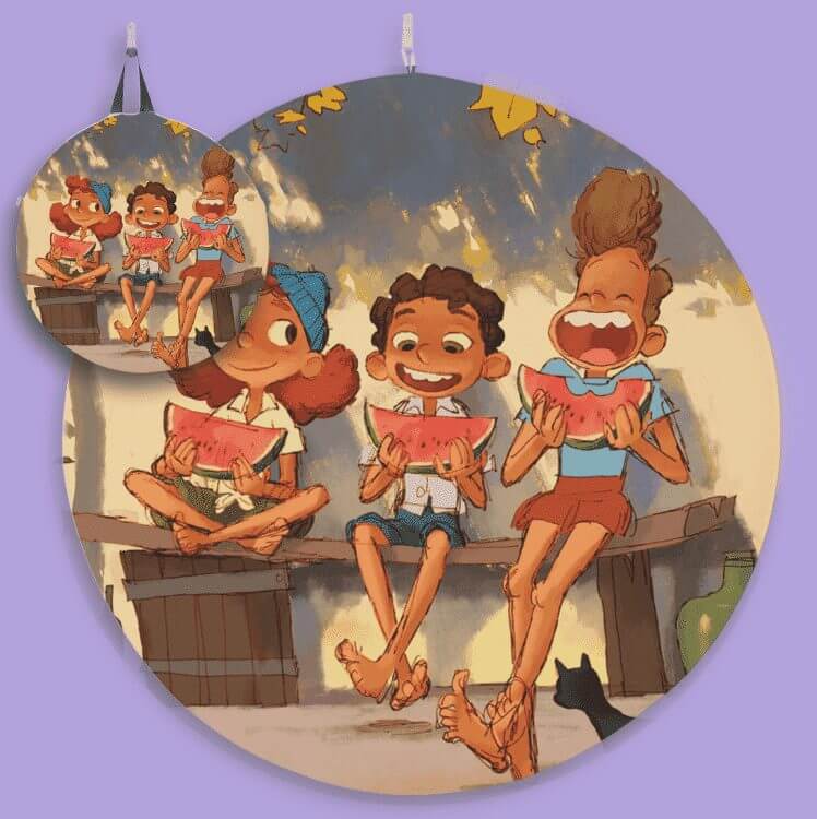 Luca y sus amigos acuarela