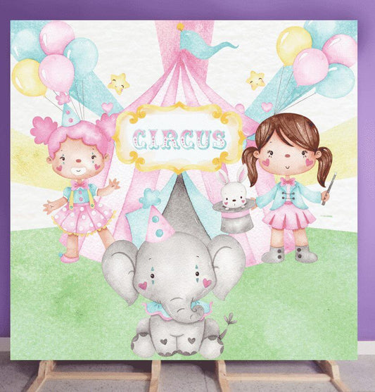 Pink Circus Watercolor
